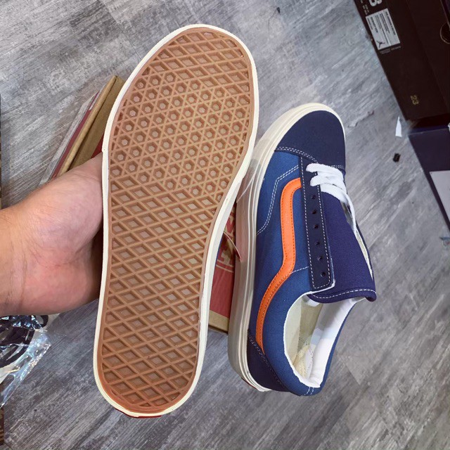 2021  ẢNH THẬT + VIDEO | Giày thể thao Vans old skool nam nữ màu xanh cam