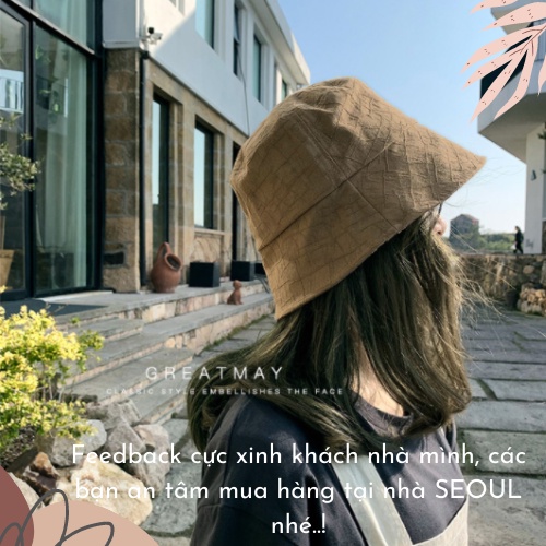 [ Giảm 5k đơn từ 0đ ] Nón bucket cao cấp 100% Cotton, mũ vành tròn tạo hình vân lưới Hotrend hè 2022