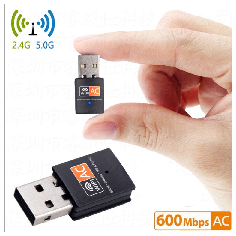 [Hàng Sẵn] USB Wifi USB thu Wifi Có Anten không dây 5GHz 2.4GHz 600Mbps cho máy tính/laptop