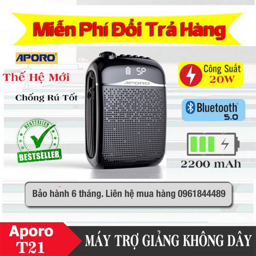 Máy trợ giảng không dây APORO T21 uhf Bluetooth thế hệ mới.