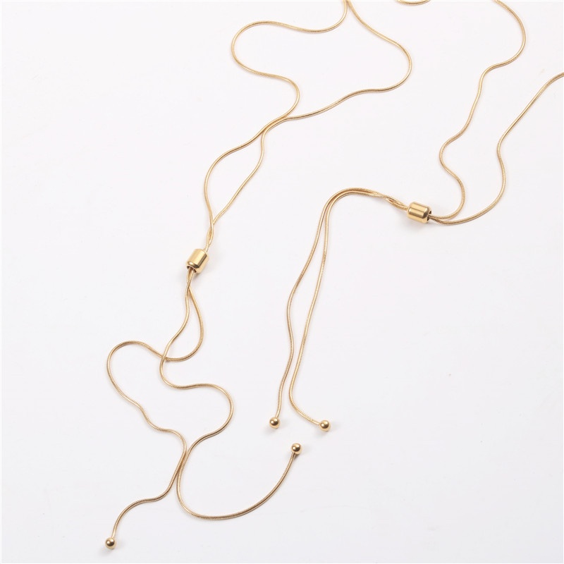 Dây chuyền dài titan kiểu mì không gỉ WN2245