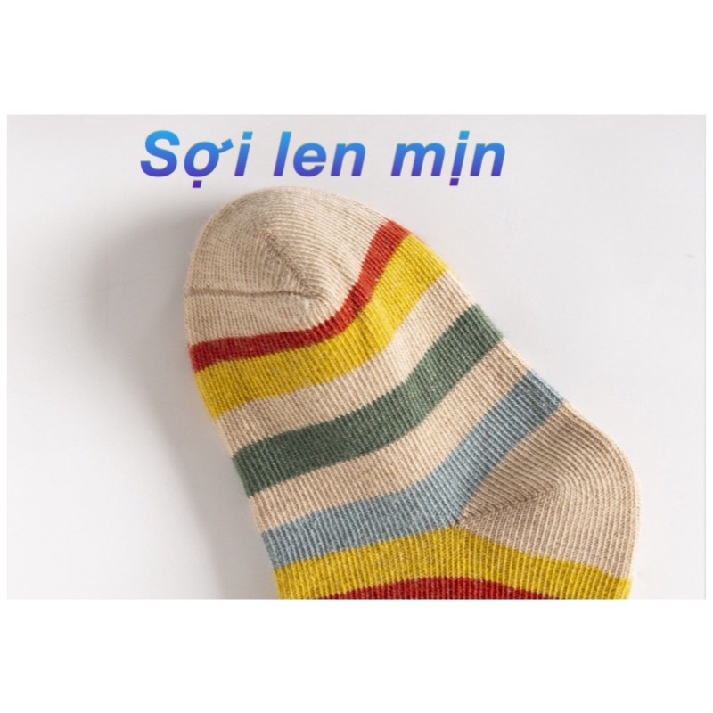 Tất cho bé từ 1 đến 13 tuổi. Set 5 đôi vớ cho bé trai bé gái dễ thương sợ len mềm mịn dầy dặn thu đông ấm áp -lantun1983