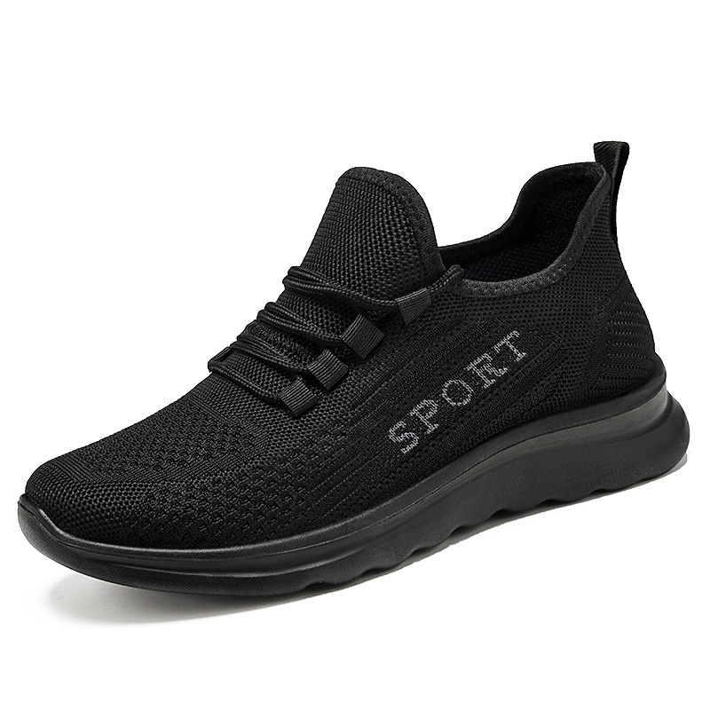 Giày nam sneaker thể thao full đen, thiết kế độc đáo mới lạ, chất liệu vải thể thao siêu mềm - Mã sản phẩm: 5601