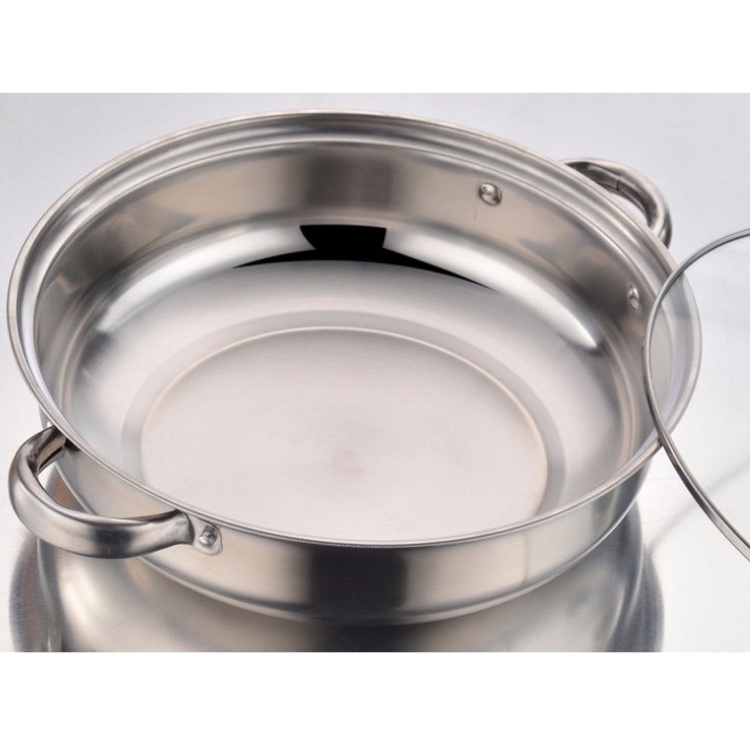 NỒI LẨU INOX VUNG KÍNH 28CM + XỬNG HẤP