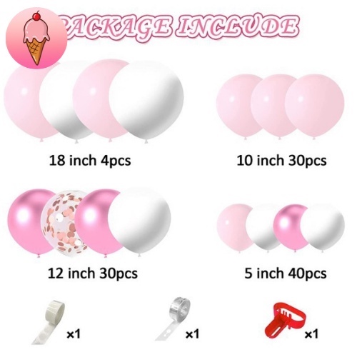 Set trang trí tiệc tông hồng ngọt ngào dễ thương  trang trí sinh nhật - Kemshop K135