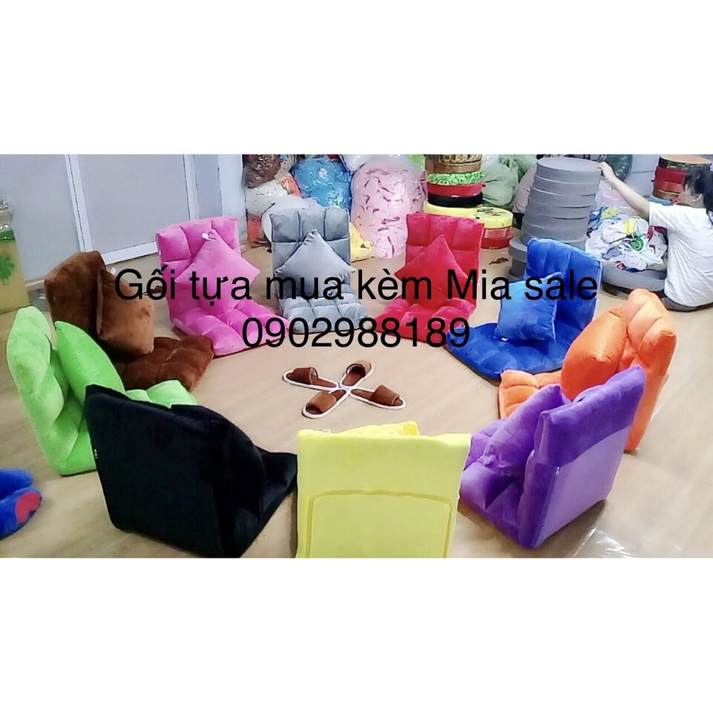 COMBO Ghế tatami kèm gối bệt tựa lưng. Ghế lười 5 cấp độ nhung mềm mịn