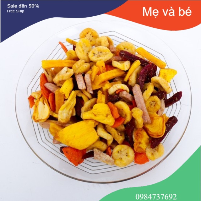 1Kg hoa quả sấy thập cẩm vụn giòn tan hàng luôn mới