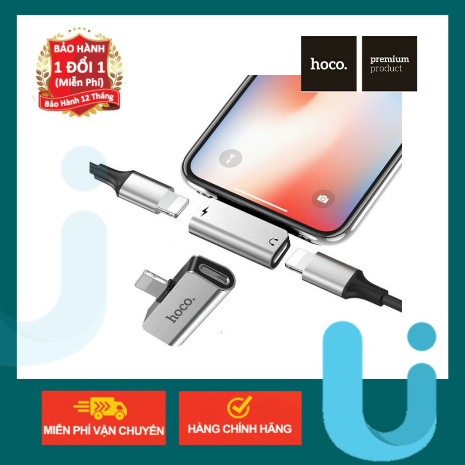 ✢CHÍNH HÃNG✢Đầu Chuyển Đổi 2 Đầu Hoco Cho Iphone