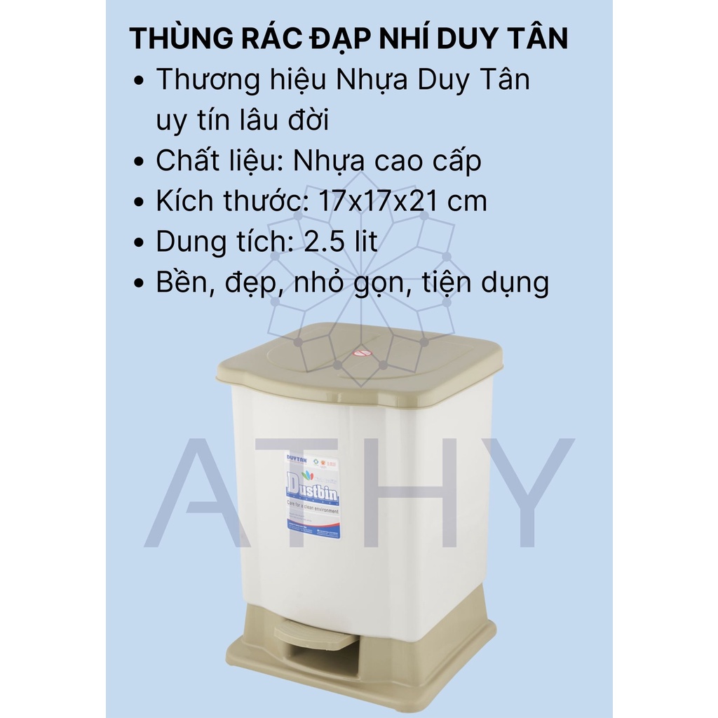 THÙNG RÁC ĐẠP NHÍ NHỰA DUY TÂN, small trash bin nhỏ mini tiện lợi, gia đình văn phòng gọn tiện lợi, để bàn phòng ngủ