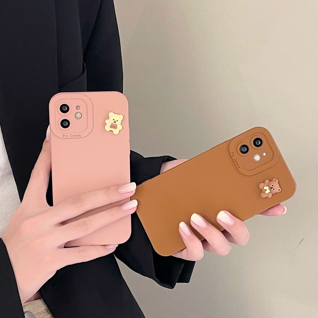 Ốp lưng iphone cạnh vuông bảo vệ camera Brown candy 7plus x xsmax 11 11promax 12 12pro 12promax 13 13pro 13promax DT13