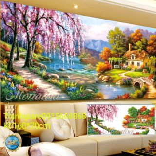 Tranh đính đá phong cảnh tuyệt đẹp kt 160×70 cm