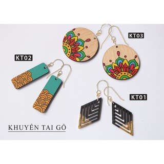 Khuyên tai gỗ cute cá tính