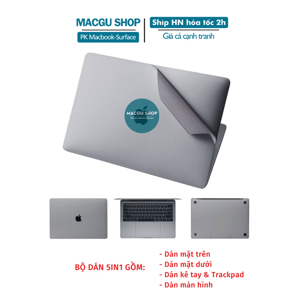 Bộ dán macbook 6IN1 JRC chính hãng tản nhiệt tốt không dính keo