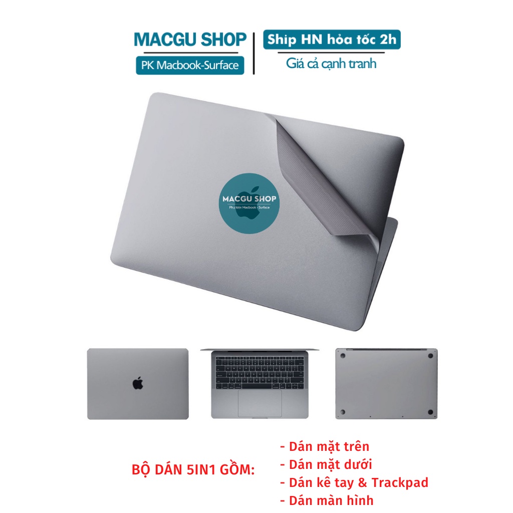 BỘ DÁN MACBOOK 5IN1 JRC-độ bền cao, chống xước tốt