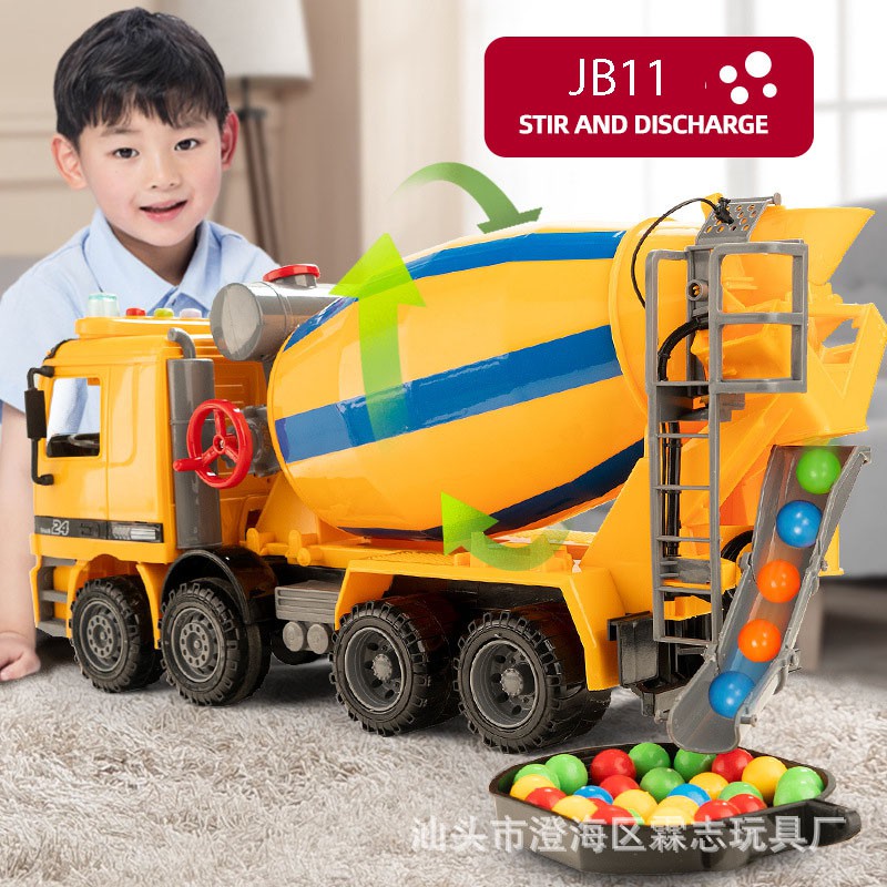 Xe trộn bê tông đồ chơi JB11 mới nhất 2021 (tặng kèm pin + hạt đậu)