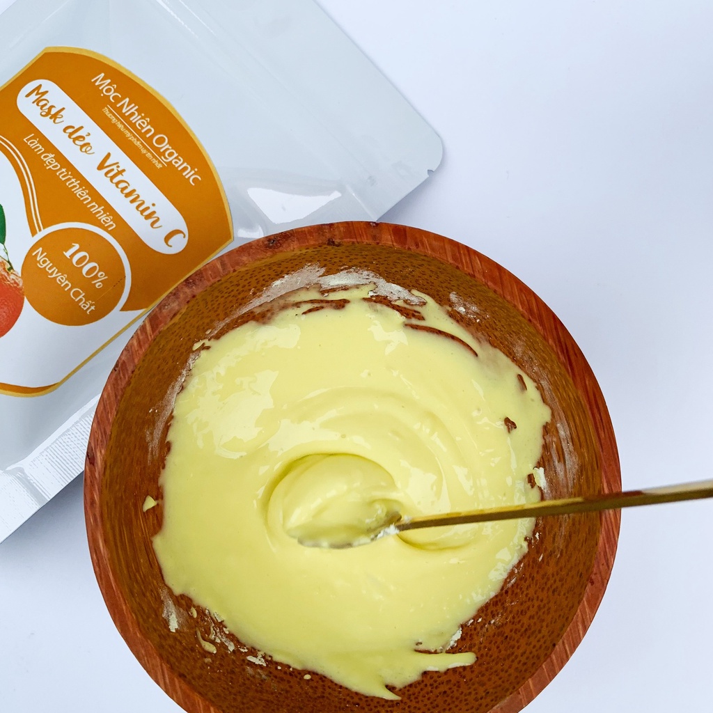 Mặt nạ dẻo Vitamin C_Cam - Mask dẻo Collagen giảm nám, tan nhang, dưỡng da, đẹp da, chống lão hoa da