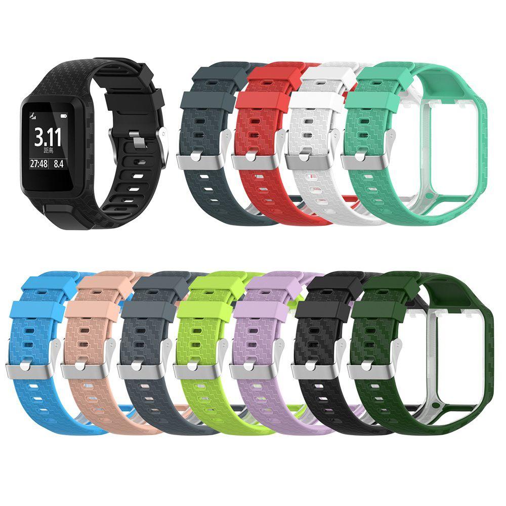 BTLIMER Dây Đeo Thay Thế Chất Liệu Silicon Màu Trơn Cho TomTom Runner 2 3 Spark 3 Adventurer GPS