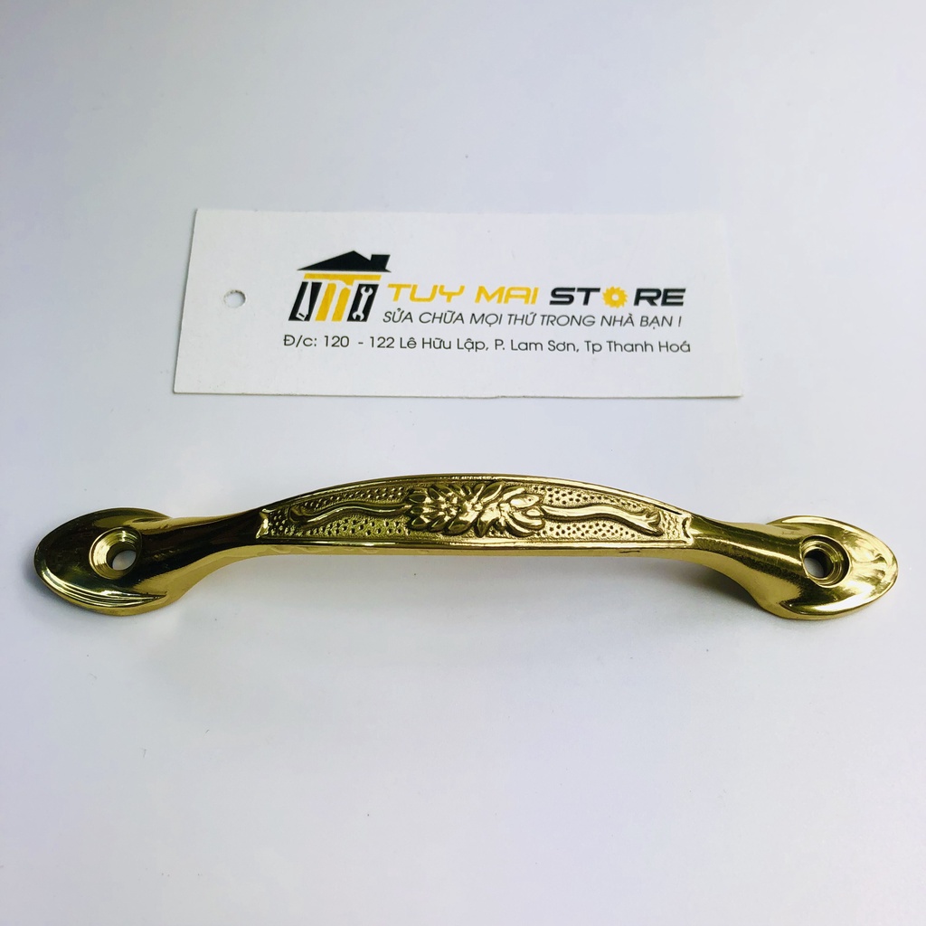 Tay tủ bếp , tay tủ quần áo - chuẩn đồng 100% - mẫu cong hoa - TM Store