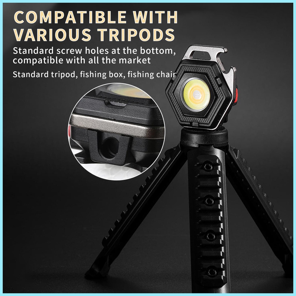 Móc Khóa Gắn Đèn LED 500Lm Có Thể Gấp Gọn Tiện Dụng