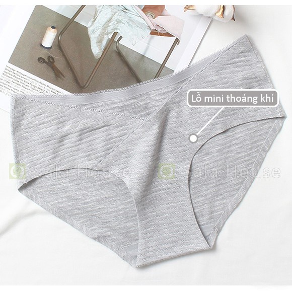 Quần Lót Bầu Cotton Không Đường May SalaHouse Có Lỗ Thoáng Khí Cao Cấp cho mẹ bầu và sau sinh - QL11