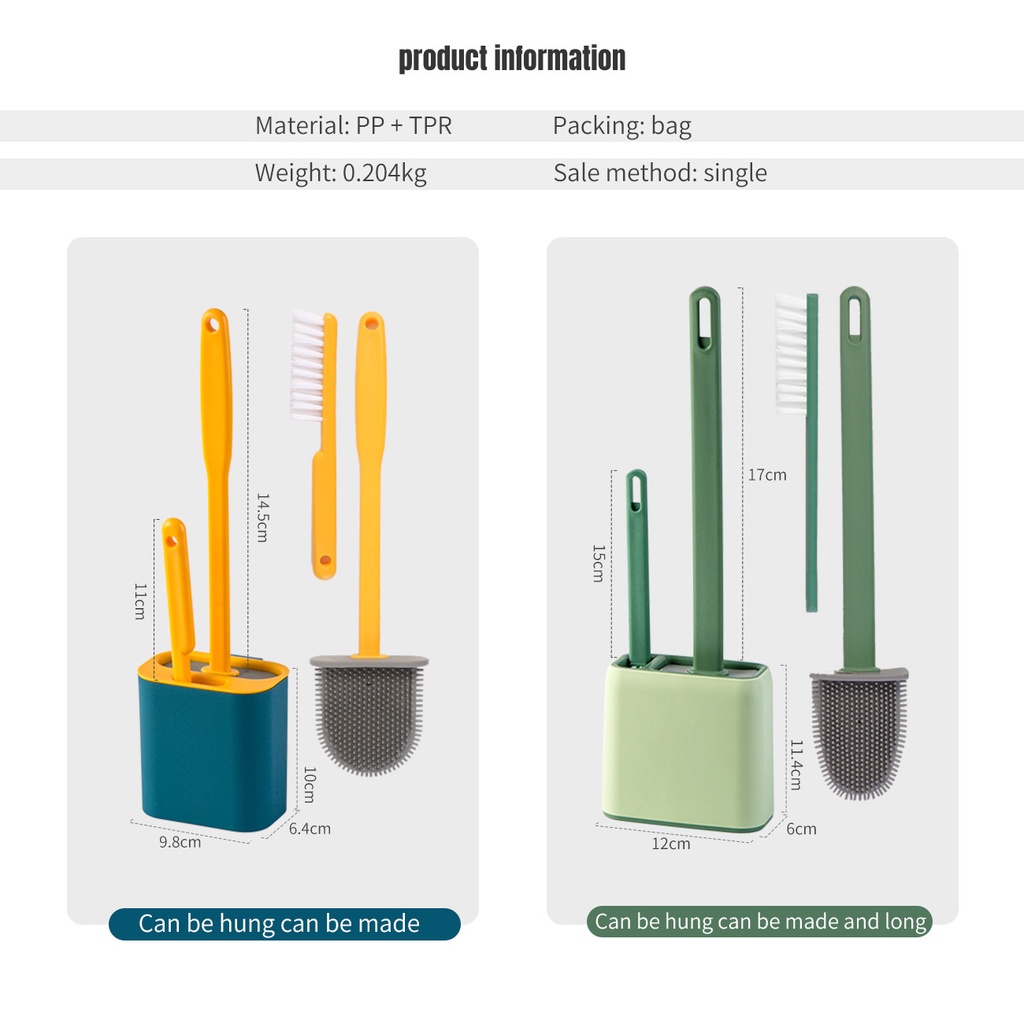 Cọ vệ sinh đầu mềm tay cầm bằng silicon có giá đỡ thoát nước gắn tường Shepherd