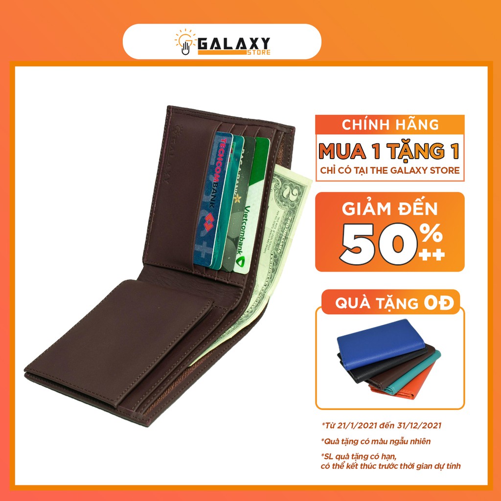 Ví Nam Bóp Nam Da Bò Thật Cao Cấp Galaxy Store GVN13 - Hàng Chính Hãng