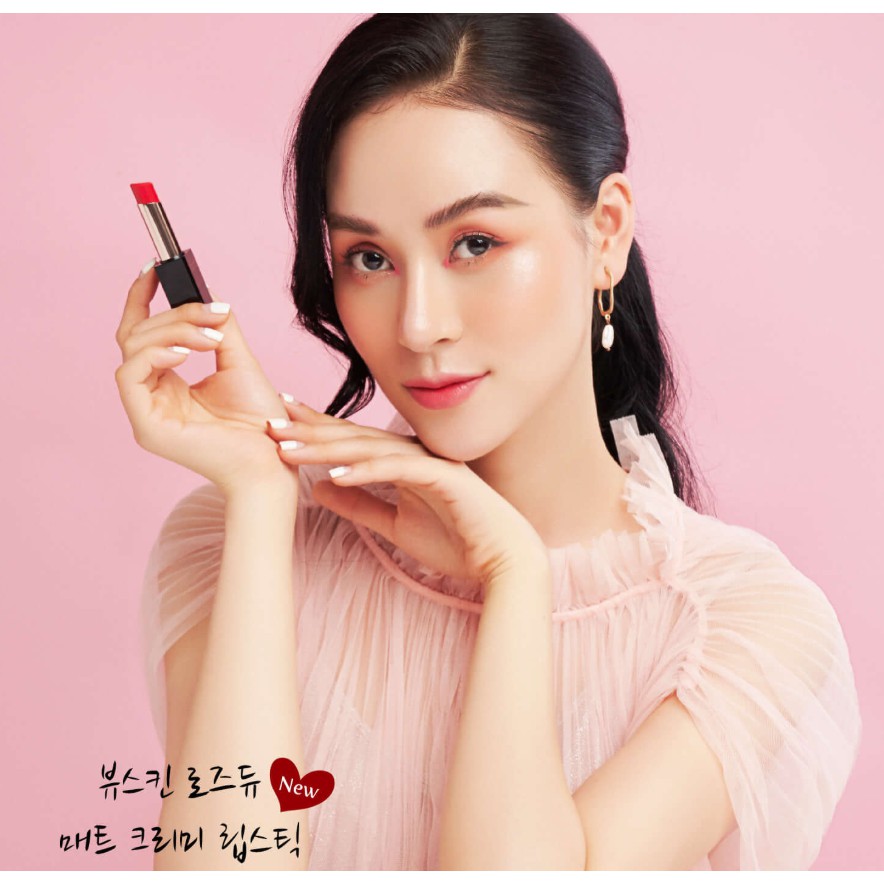 Son siêu lì cao cấp Hàn Quốc, màu đẹp Beauskin Rosedew Matte Creamy Lipstick