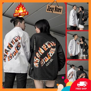 Áo Khoác Dù Nam Nữ - Áo Jacket Bombers Unisex FIRE Siêu Hot (Chữ Lửa)
