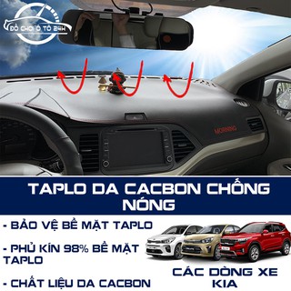 Thảm taplo ô tô da cacbon chống nắng Kia
