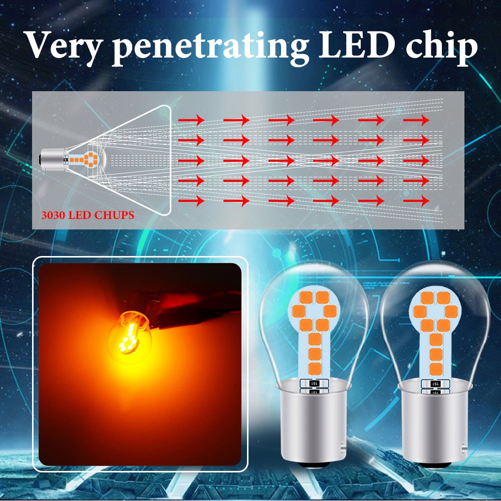 Đèn LED Kevanly 1156 1157 15V P21W Ba15S Dành Cho Xe Hơi