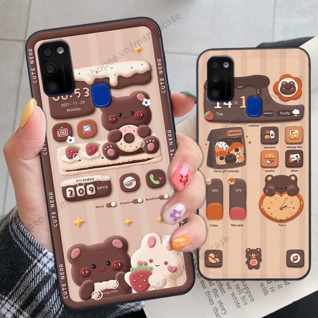 Ốp lưng Samsung M21 / M30s hình gấu, thỏ, đồng hồ cute dễ thương
