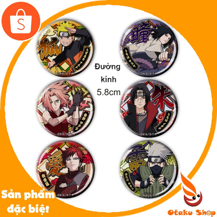 Set 6 Huy hiệu Anime Naruto - Otakushop