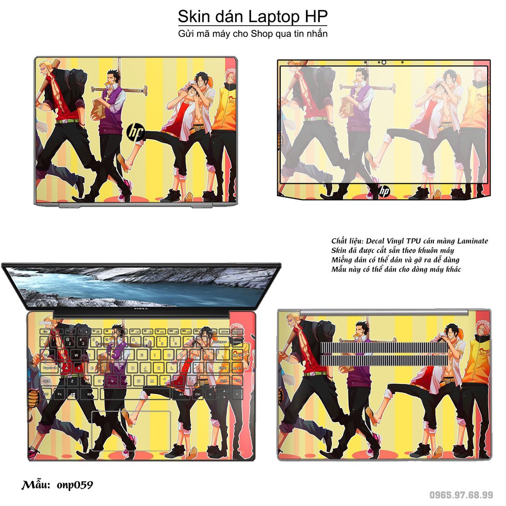 Skin dán Laptop HP in hình One Piece nhiều mẫu 3 (inbox mã máy cho Shop)