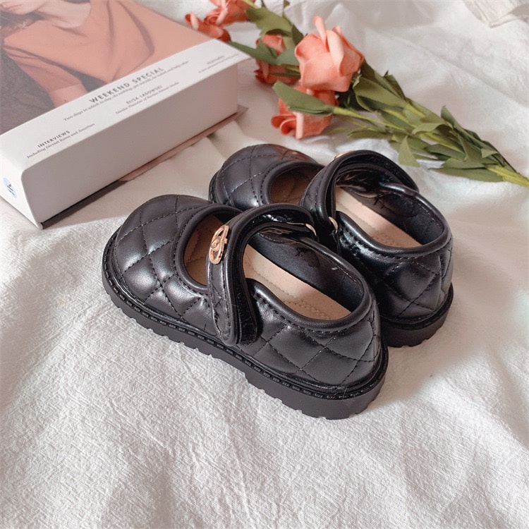 ￼￼￼Giày Bé Gái - Giày búp bê da mềm phong cách Vintage Hàn Quốc có quai dán A486 (có ảnh thật)