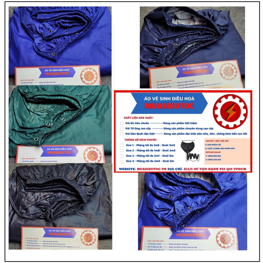 Áo trùm vệ sinh - Bạt Hứng Nước Túi Rửa Máy Lạnh Điều Hoà - Áo trùm Bảo Vệ Túi Bọc Máy Giặt Cao Cấp Vải Tổ Ong