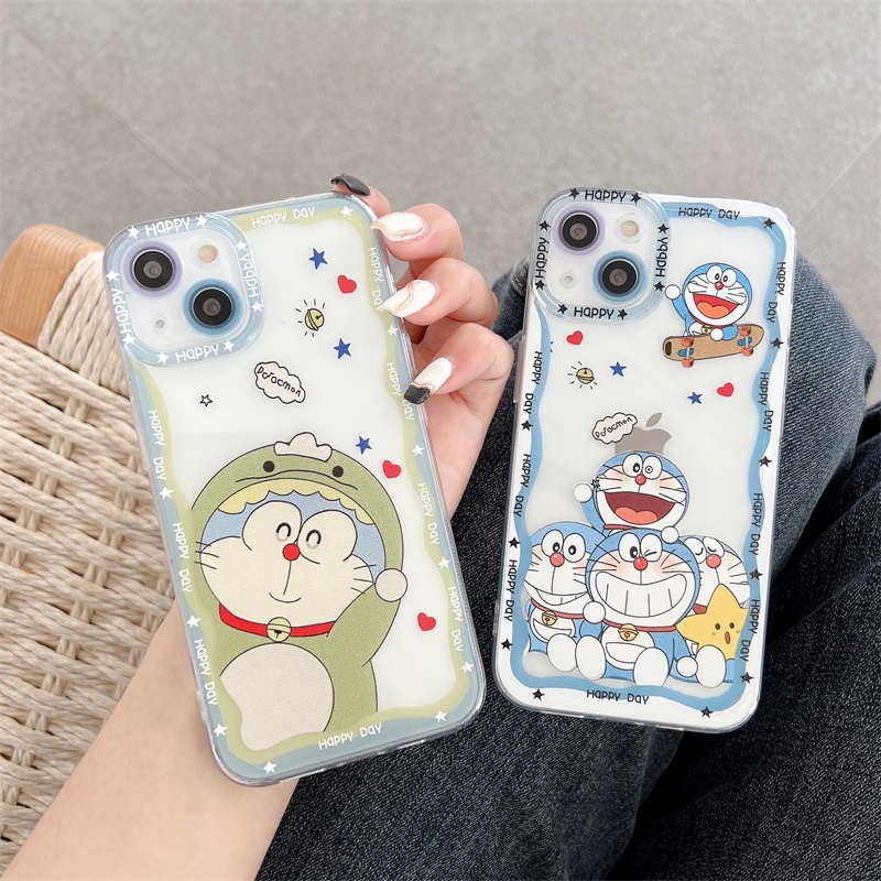 Ốp Điện Thoại Tpu Mềm Siêu Mỏng Chống Sốc In Hình Khủng Long Doraemon Cho iphone 14 13 12 11 Pro XS Max XR 7 8 Plus