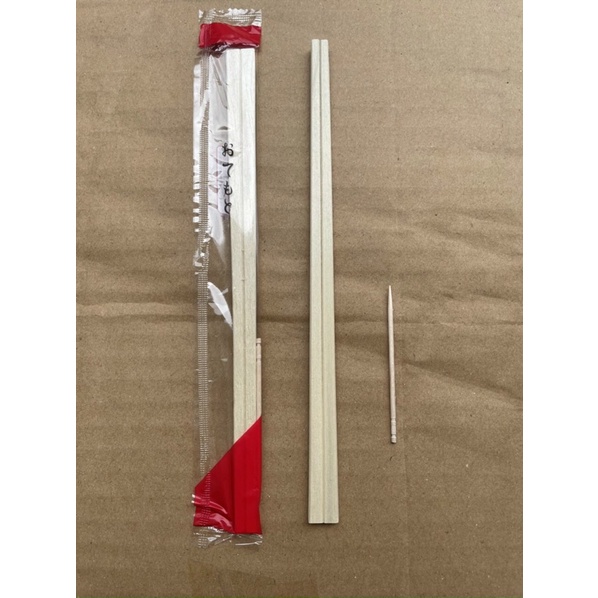 Bịch 100 Đôi Đũa Gỗ Kèm Tăm Vỏ Nilon OPP