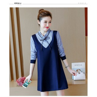Váy kẻ xanh than cổ tàu
