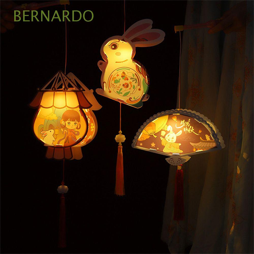 Đèn Lồng Trung Quốc Thủ Công Tự Làm Họa Tiết Thỏ Hoạt Hình Mặt Trăng Dễ Thương Trang Trí Lễ Hội