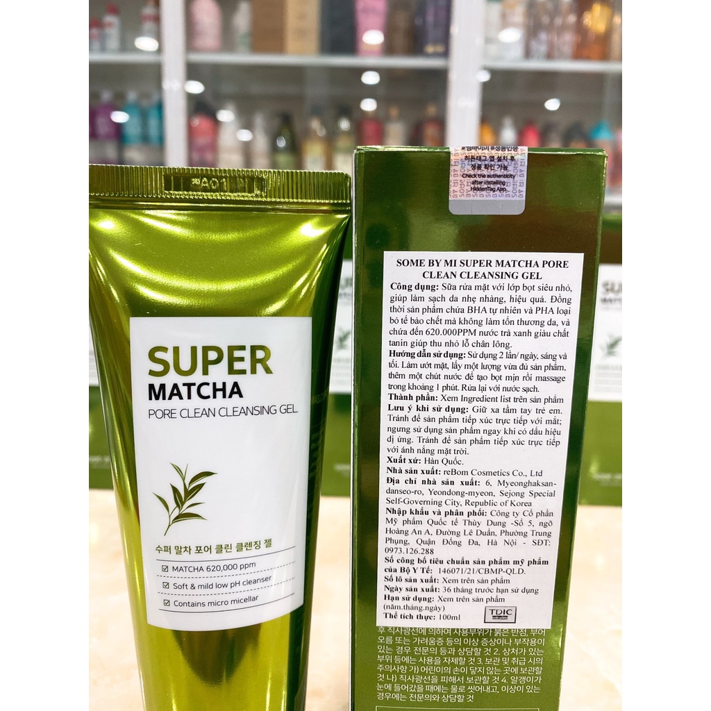 SỮA RỬA MẶT SOME BY MI SUPER MATCHA PORE CLEAN CLEANSING GEL 100ML HÀN QUỐC