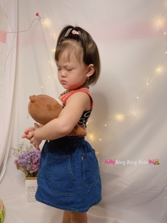 Chân váy bò mềm cho bé gái