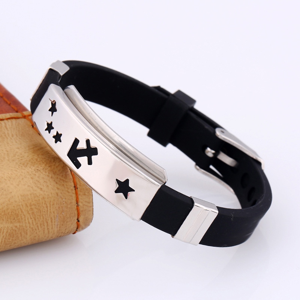 Vòng đeo tay bằng silicon và thép không gỉ dành cho nam