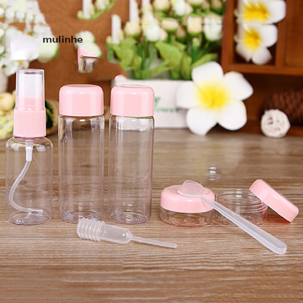Set 7 Lọ Nhựa Rỗng Trong Suốt Mini Đựng Mỹ Phẩm Du Lịch