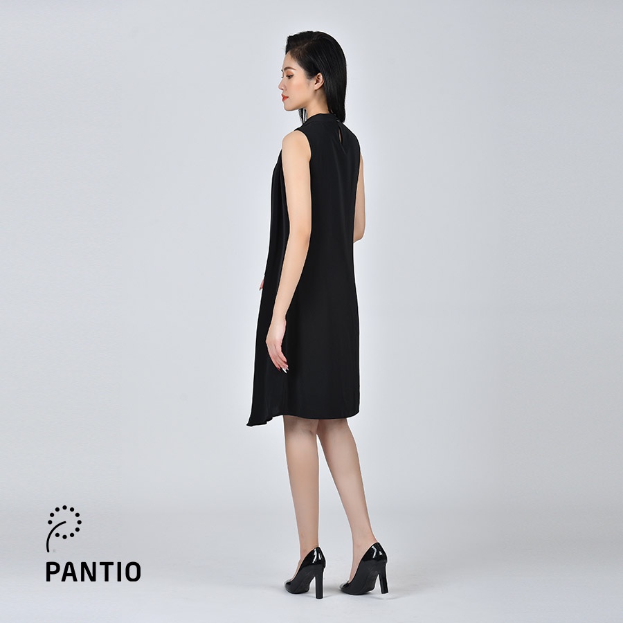 FDP52747 - Đầm dạo phố sát nách hoạ tiết hai màu - PANTIO