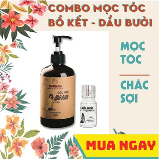 BỘ CHỐNG RỤNG TÓC, KÍCH MỌC TÓC CON: DẦU GỘI BỒ KẾT CÔ ĐẶC, TINH DẦU BƯỞI DƯỠNG TÓC QUÊ MỘT CỤC (HANDMADE)