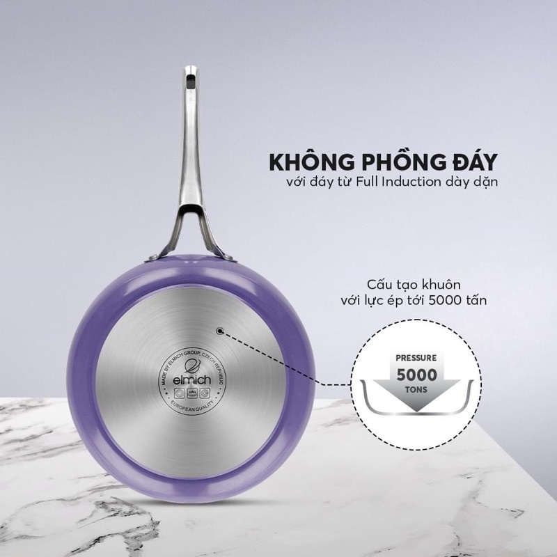 ⚡ Chảo chống dính Full induction Elmich Hera EL-8245 , El - 8246 , 8247 , El – 8248  Màu tím