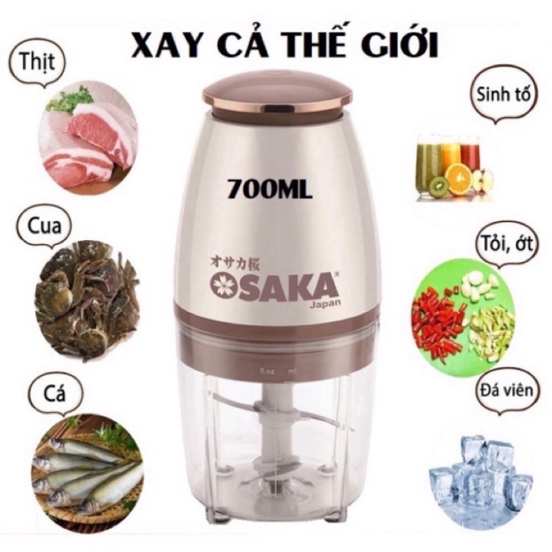 Máy Xay Đa Năng OSAKA Nắp Đồng, Xay Sinh Tố, Xay Thịt, Xay Mọi Loại Thực Phẩm, Nhỏ Gọn, Mạnh Mẽ, Tiện Dụng