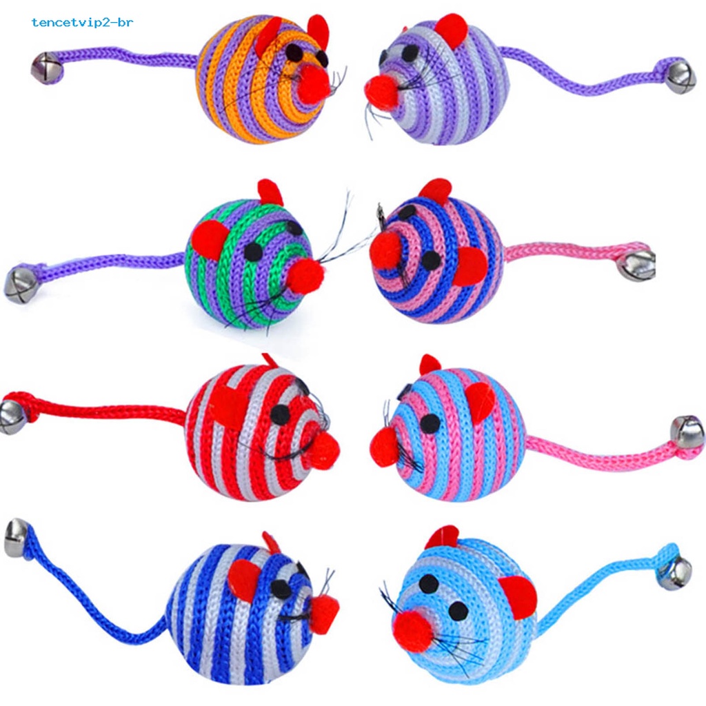 Bóng Đồ Chơi Dây Nylon Họa Tiết Chuột Hoạt Hình Đuôi Dài Cho Mèo Cưng