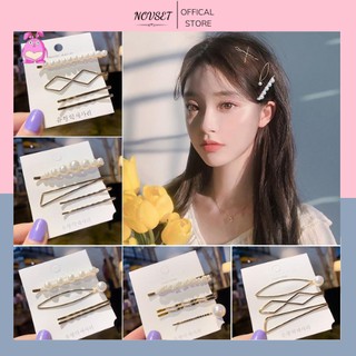 Kẹp tóc nhiều kiểu đính hạt sang trọng, cặp tóc set 3 set 4 #kt234