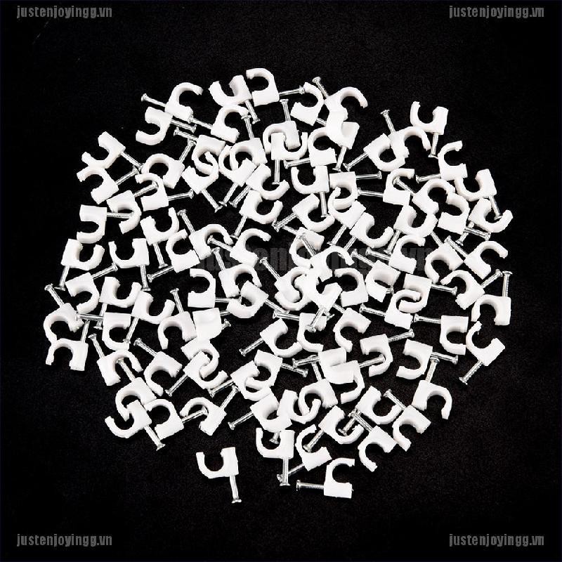 Bộ 100 Kẹp RG59 Cat5 Cat6 Đinh Tán 6mm Tiện Lợi